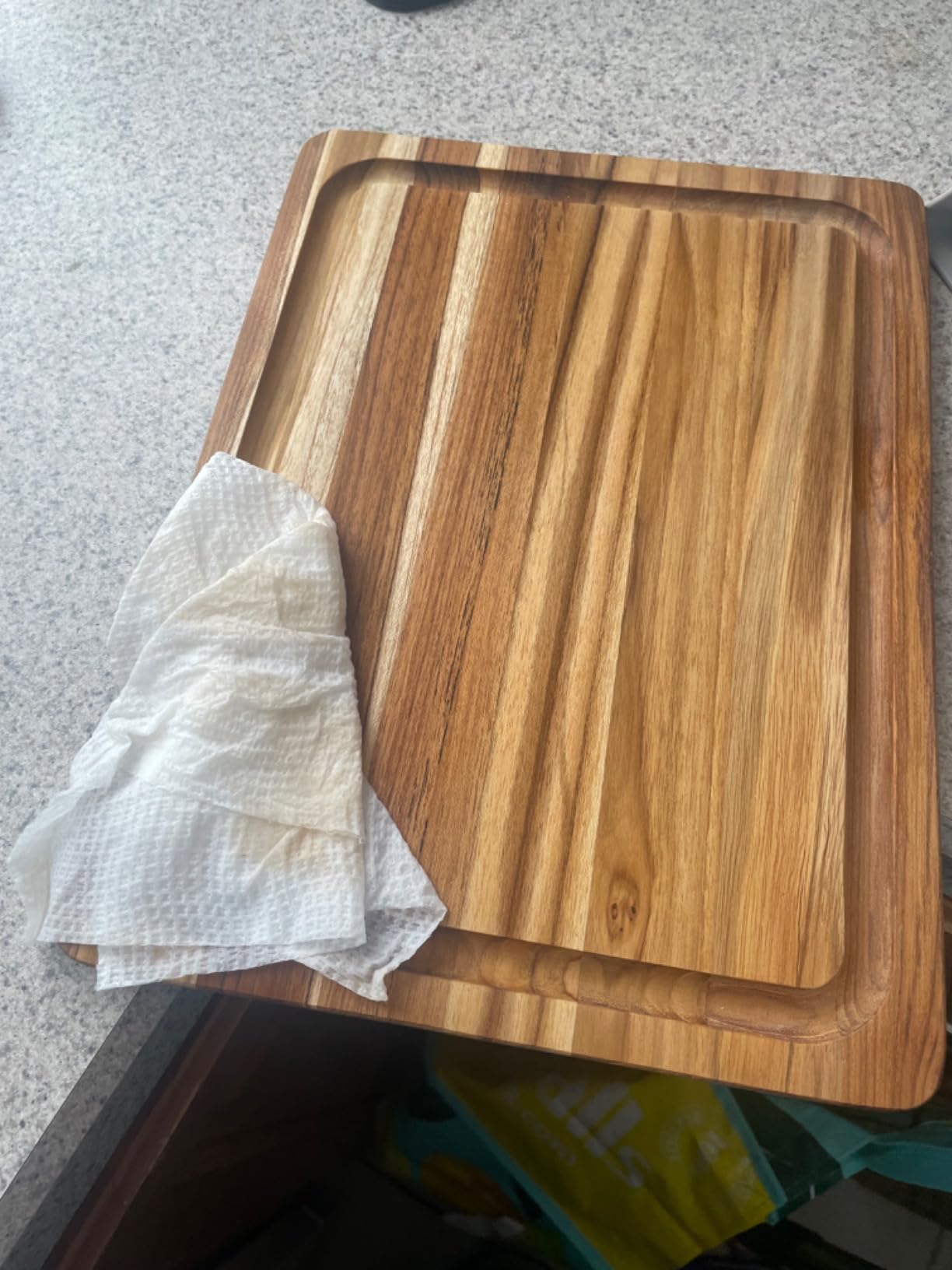 Lipper International 7215 Teak Wood Edge Grain Kitchen Cutting and Serving Board, Small, 12