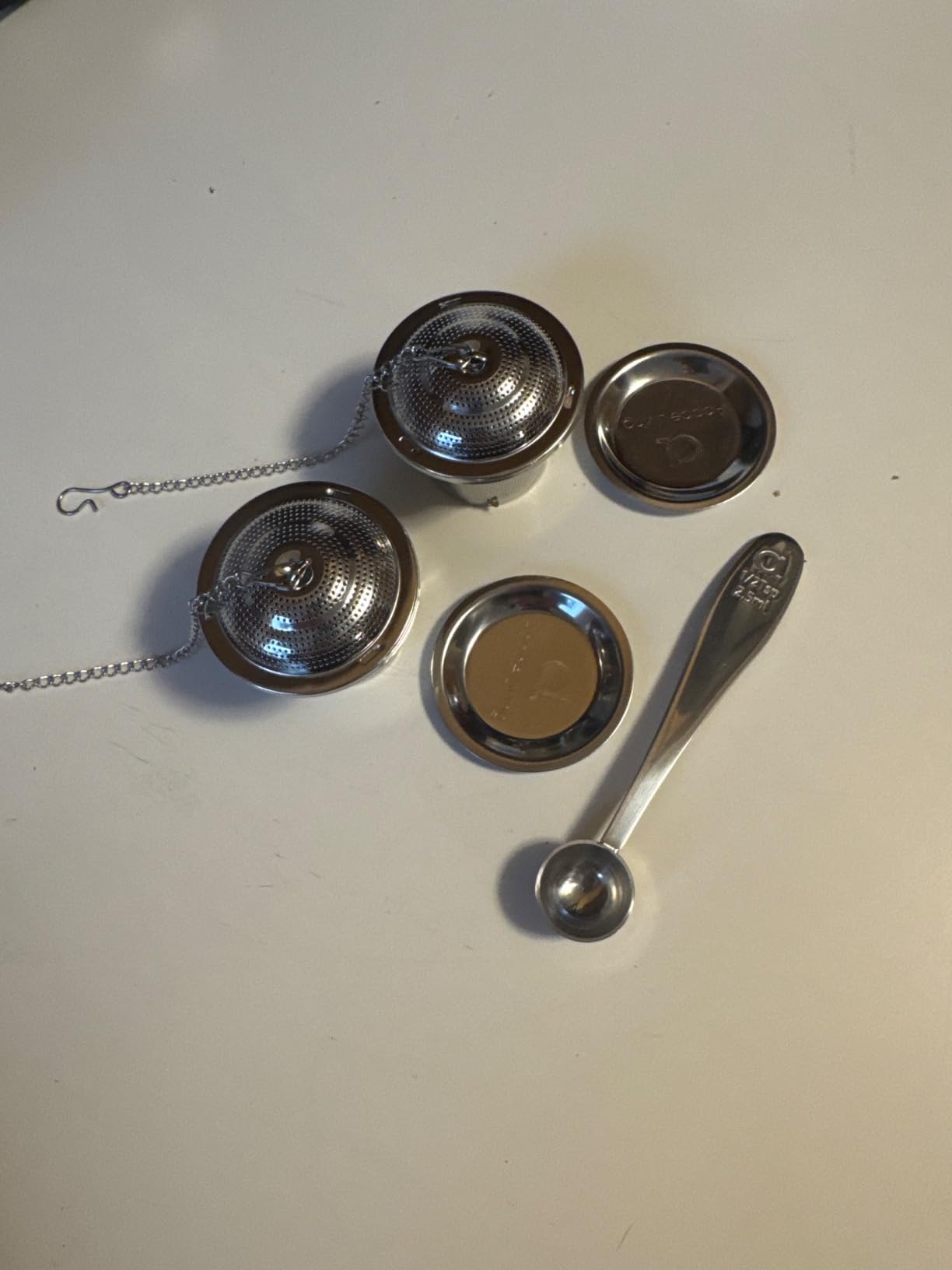 Tea Infuser Set of 2 with Tea Scoop & Drip Trays, Loose Leaf Tea Strainer customer photo 1