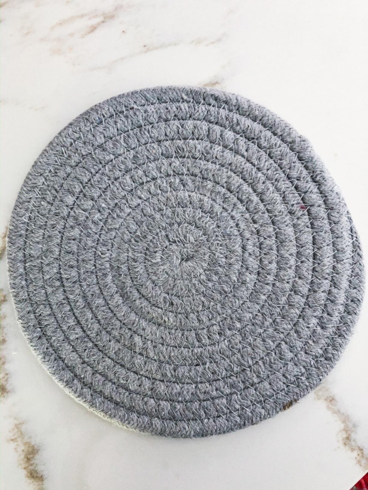 Potholders Set Trivets Set 100% Pure Cotton Thread Weave Hot Pot Holders Set (Set of 3) Stylish Coasters, Hot Pads, Hot Mats,Spoon Rest For Cooking and Baking by Diameter 7 Inches (Gray) customer photo 1
