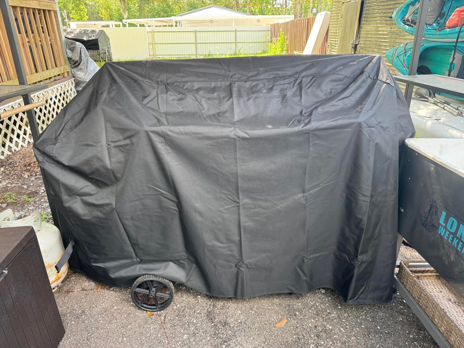 SunPatio 55 Inch Grill Cover for Outdoor Grill Heavy Duty Waterproof, Black customer photo 1