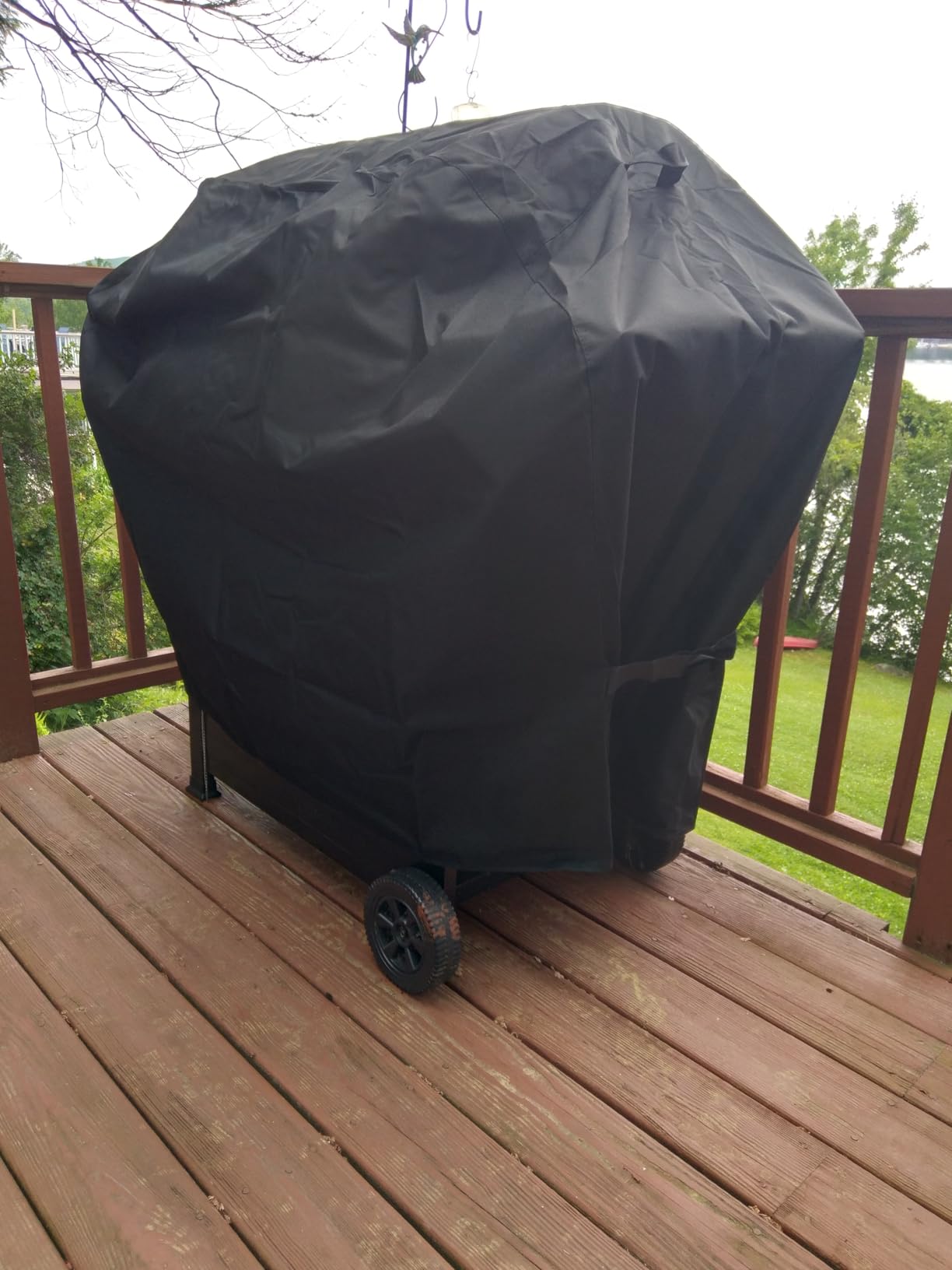 SunPatio 55 Inch Grill Cover for Outdoor Grill Heavy Duty Waterproof, Black customer photo 2