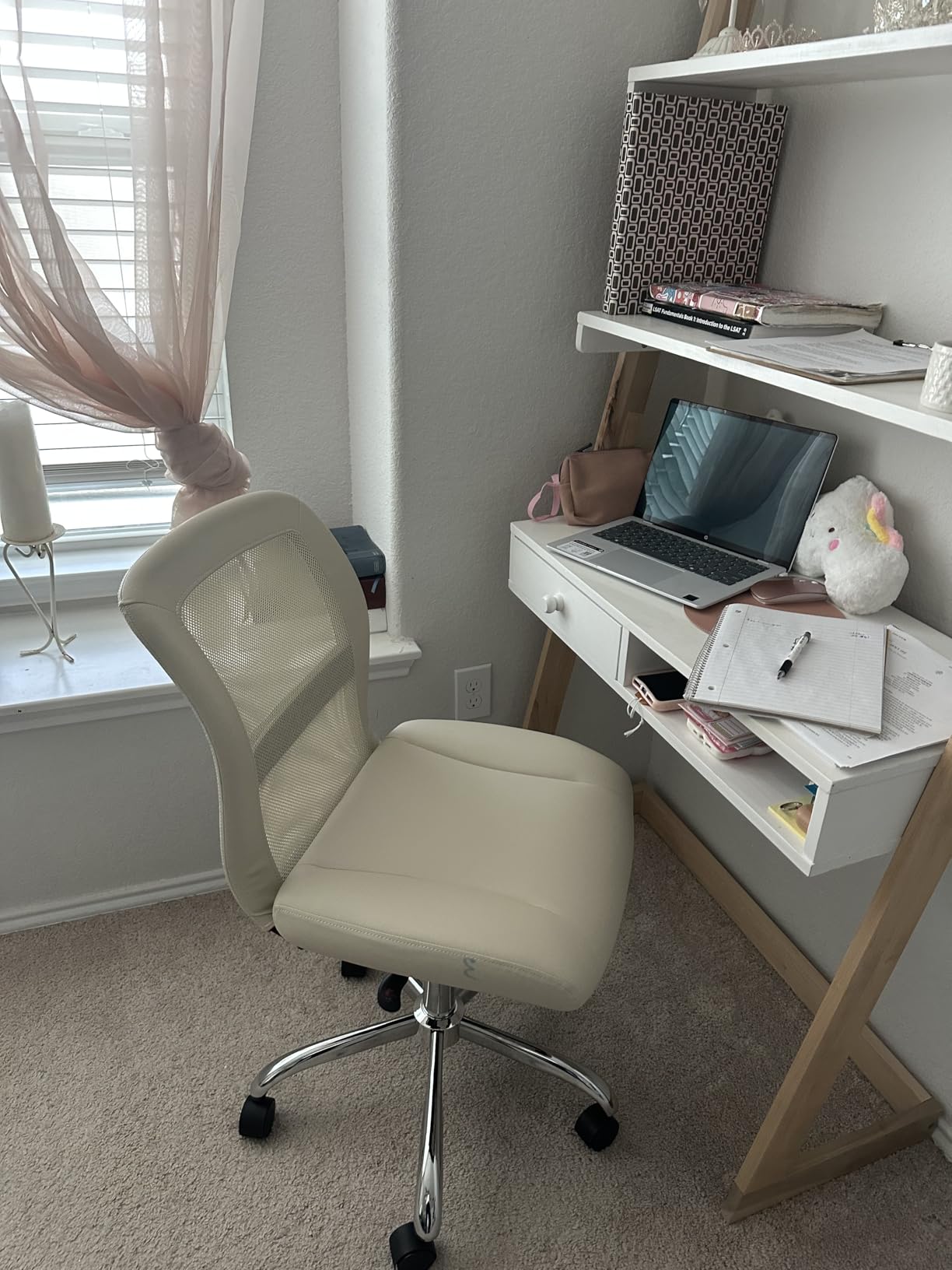 Serta Armless Small Home Desk Chair with Wheels, Ergonomic Mesh Back Chair customer photo 2
