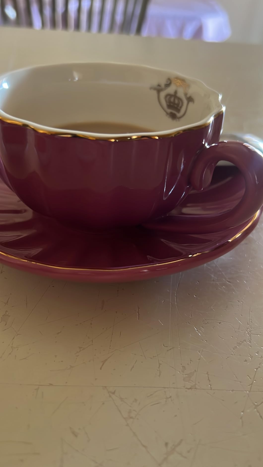 Porcelain Tea Sets British Royal Series, 8 OZ Cups& Saucer Service for 6, with Teapot Sugar Bowl Cream Pitcher Teaspoons and tea strainer for Tea/Coffee, Pukka Home (Pure White) customer photo 1