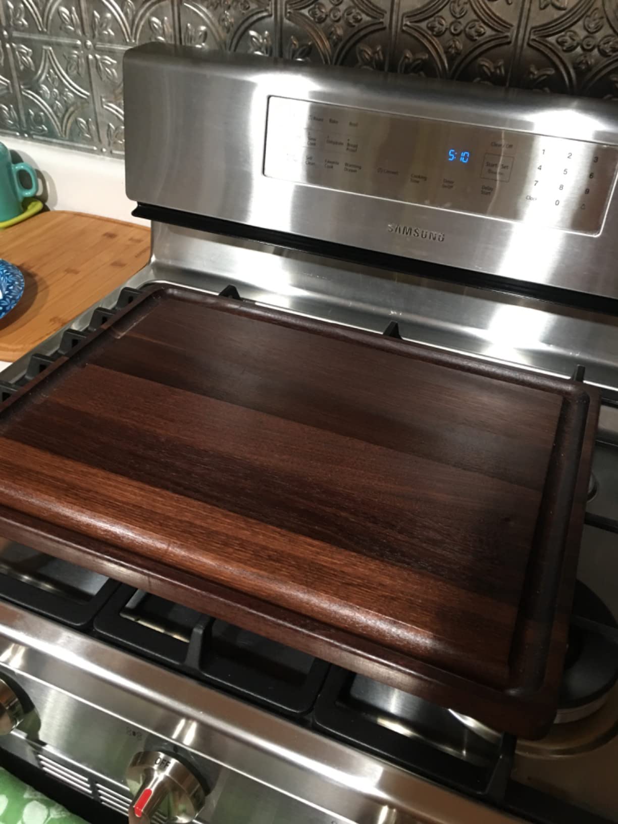 Made in USA Walnut Cutting Board by Virginia Boys Kitchens - Butcher Block made from Sustainable Hardwood (8x12) customer photo 1