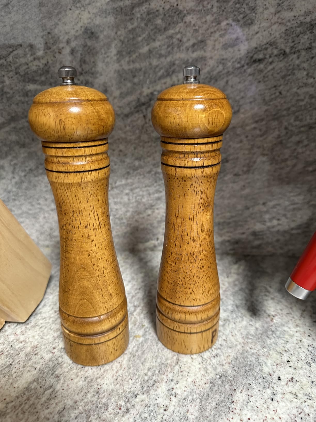 XWXO Wood Salt and Pepper Grinder Set Salt Mill Pepper Grinder Set 8 inches customer photo 1