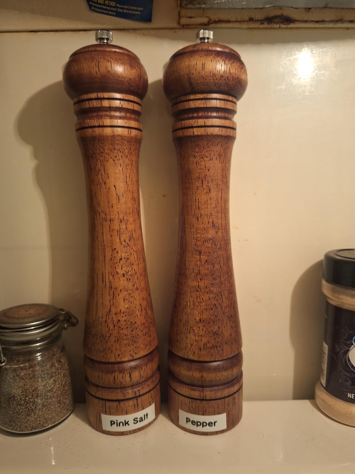 XWXO Wood Salt and Pepper Grinder Set Salt Mill Pepper Grinder Set 8 inches customer photo 2