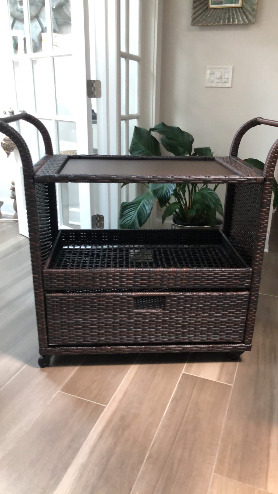 Christopher Knight Home Corona Outdoor Wicker Bar Table Cart, Multibrown customer photo 1