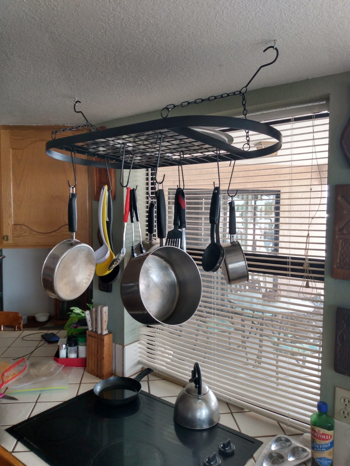 Sorbus Hanging Pot Rack, Ceiling-Mount Kitchen Organizer (Chrome) customer photo 2