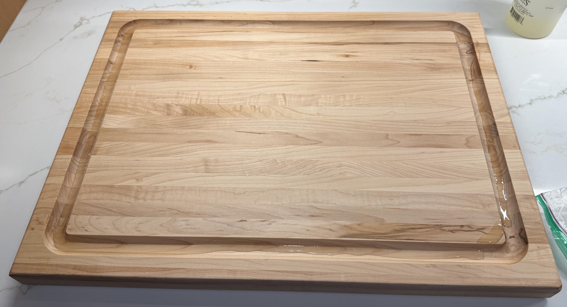 John Boos CB Series Rectangular Wooden Maple Cutting Board 20”x14” – 1.5” Thick, 12-lb Reversible Butcher Block with Rounded Edges, Juice Groove, Edge-Grain & Finger Grips – Made in the USA customer photo 1