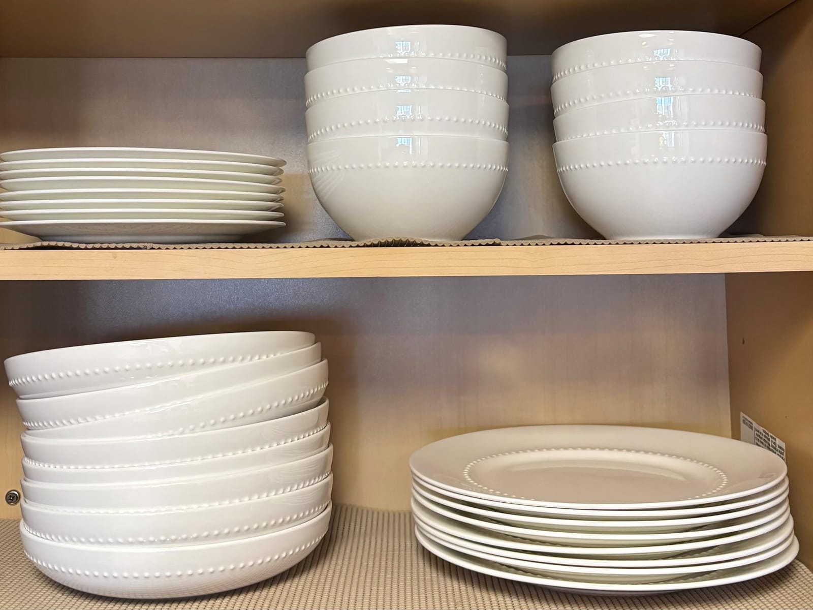 Gibson Elite Embossed Bone China 16-Piece Double Bowl Dinnerware Set, Service for 4 – White Elegant Plates and Bowls customer photo 1