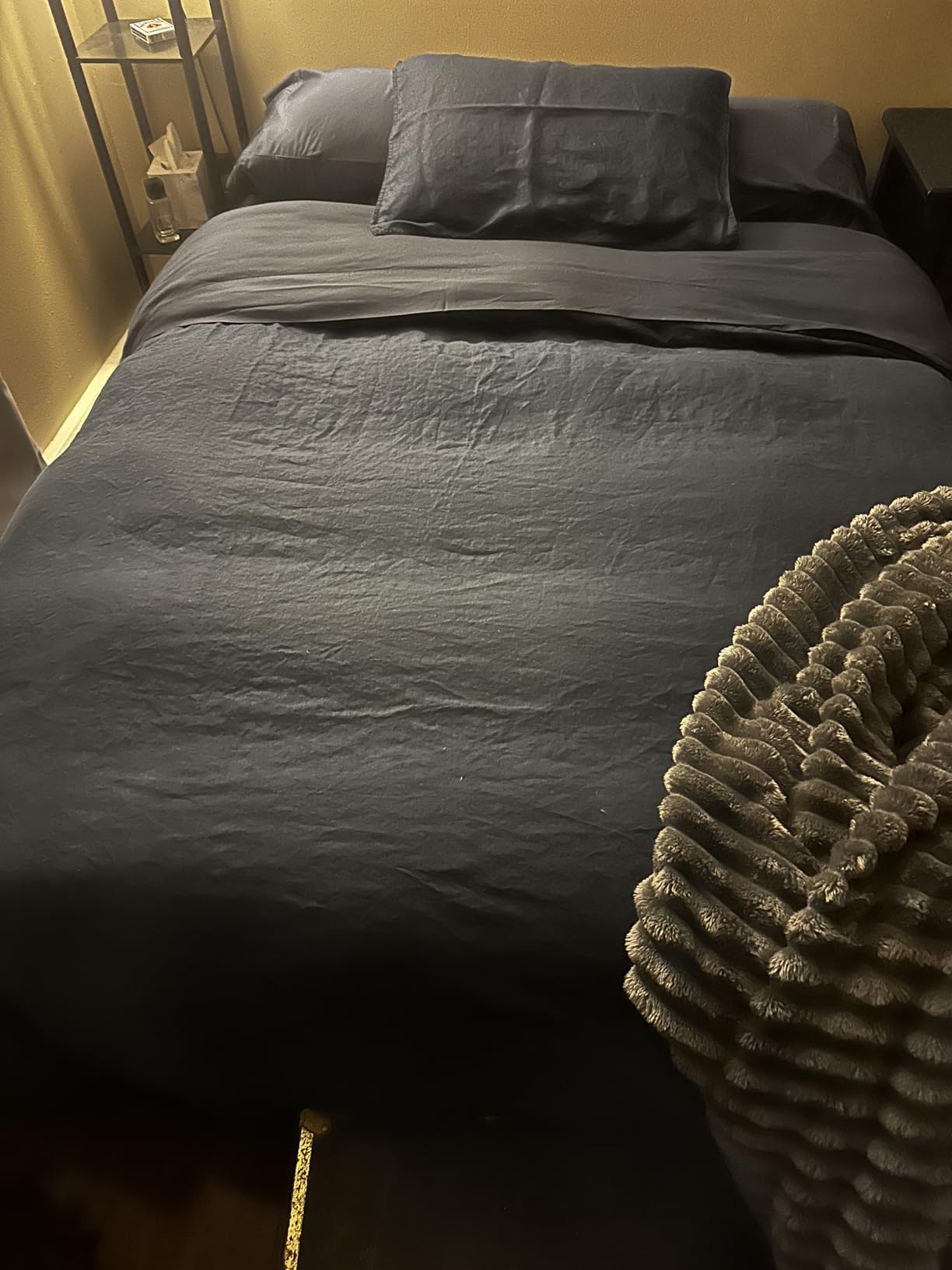 DAPU 100% French Linen Duvet Cover 3Pcs Set, 170GSM Linen Bedding, King customer photo 2