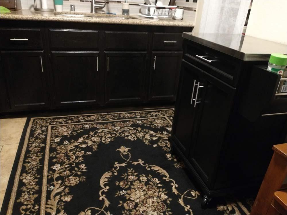 HOMCOM Kitchen Island on Wheels with Stainless Steel Countertop Black customer photo 1