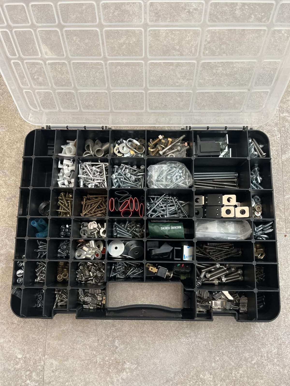 Stalwart - 75-ST6073 Portable Storage Case with Secure Locks and 55 Small Bin Compartments for Hardware, Screws, Bolts, Nuts, Nails, Beads, Jewelry and More by Black customer photo 2