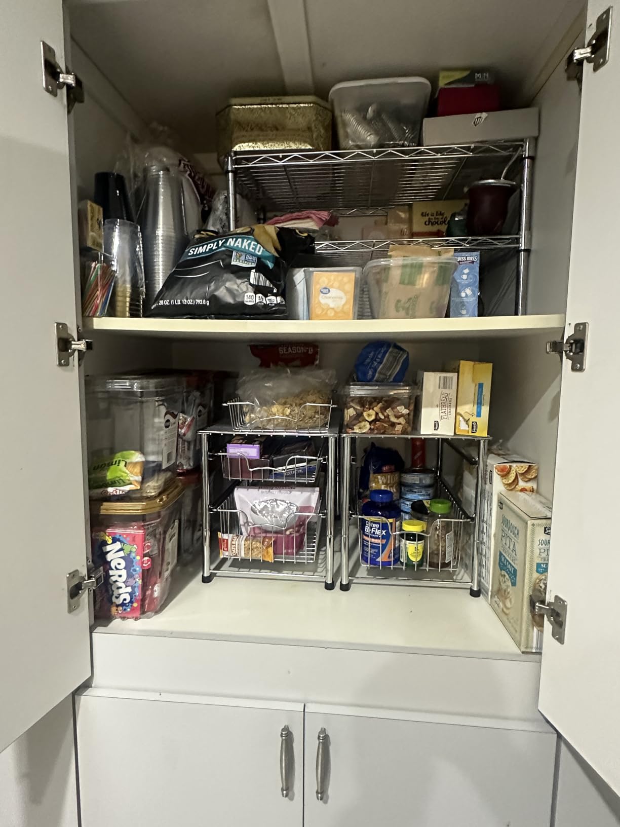 Simple Houseware Stackable 3 Tier Sliding Basket Organizer Drawer, Chrome customer photo 1