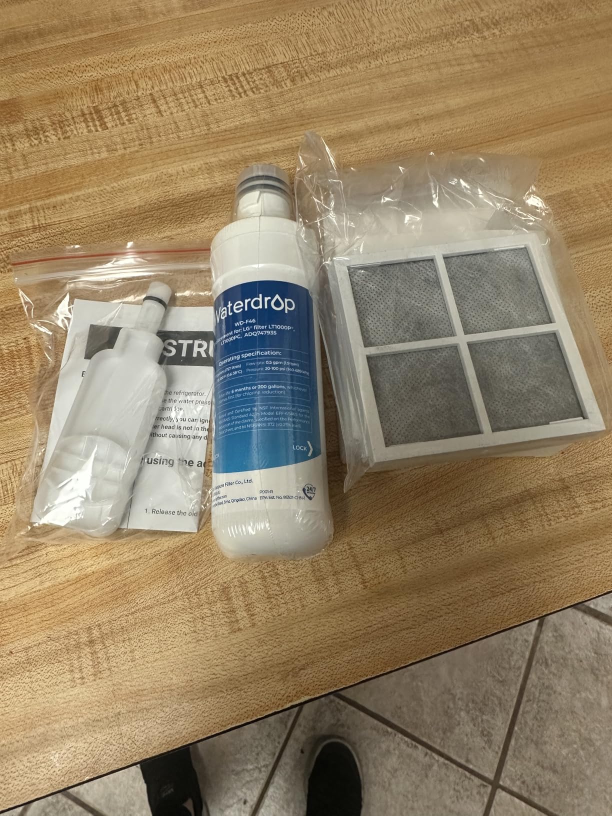 Waterdrop ADQ747935 Refrigerator Water Filter and Air Filter, 3 Combo customer photo 2