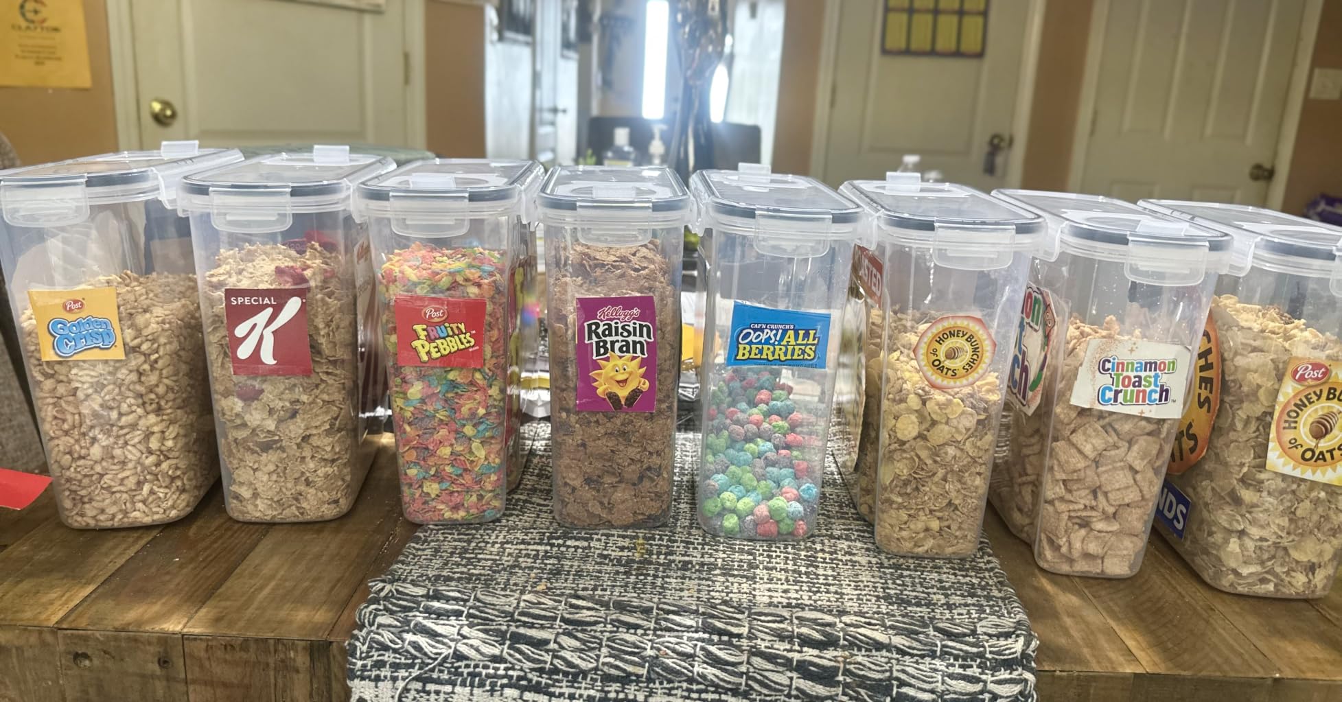 FOOYOO Cereal Containers Storage Set - 4 Piece Airtight Large Food Storage Containers(135.2oz), BPA Free Dispenser Plastic Cereal Storage Containers customer photo 1