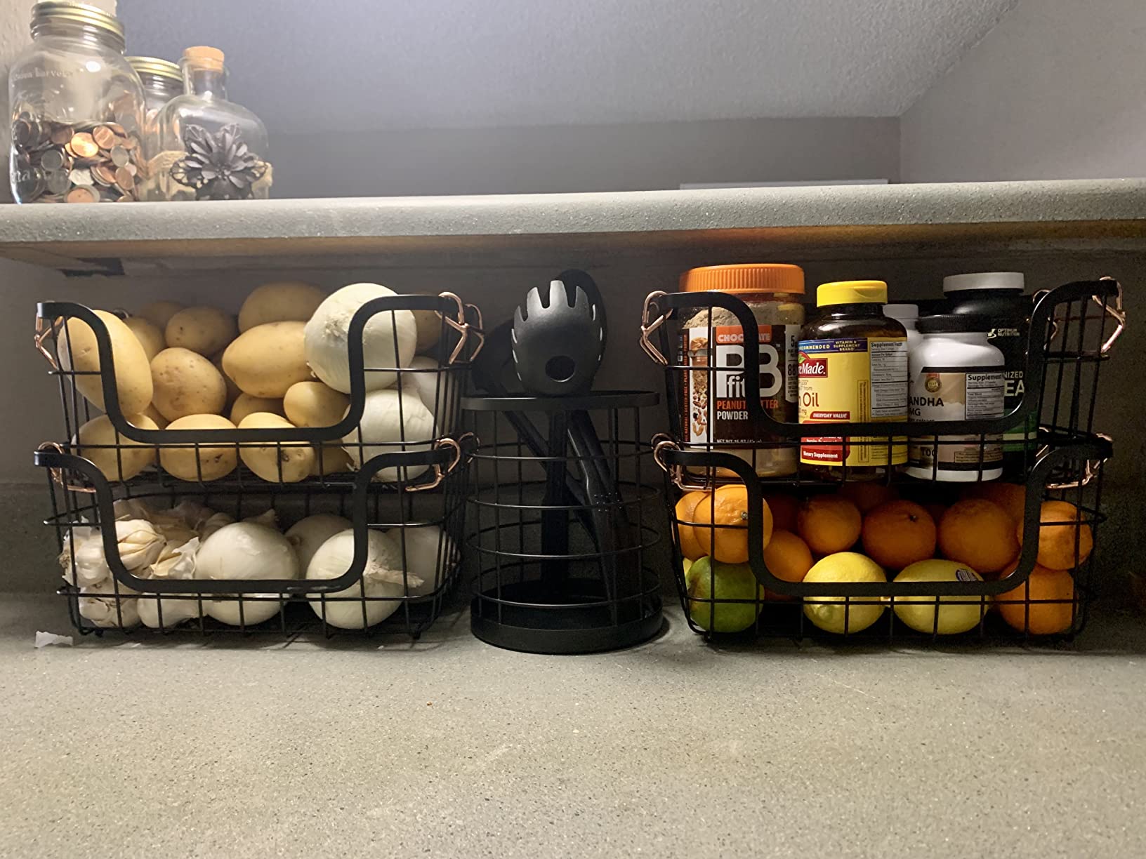 iDesign Kitchen Crock Utensil Holder, Matte Black, Steel customer photo 2
