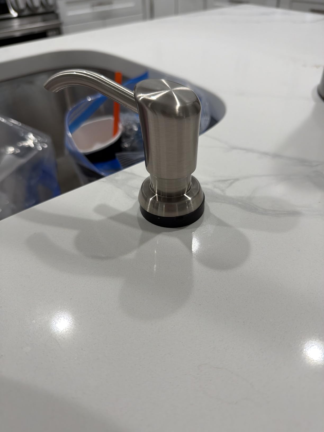 GAGALIFE Dish Soap Dispenser for Kitchen Sink, 17 oz Bottle, Brushed Nickel customer photo 2