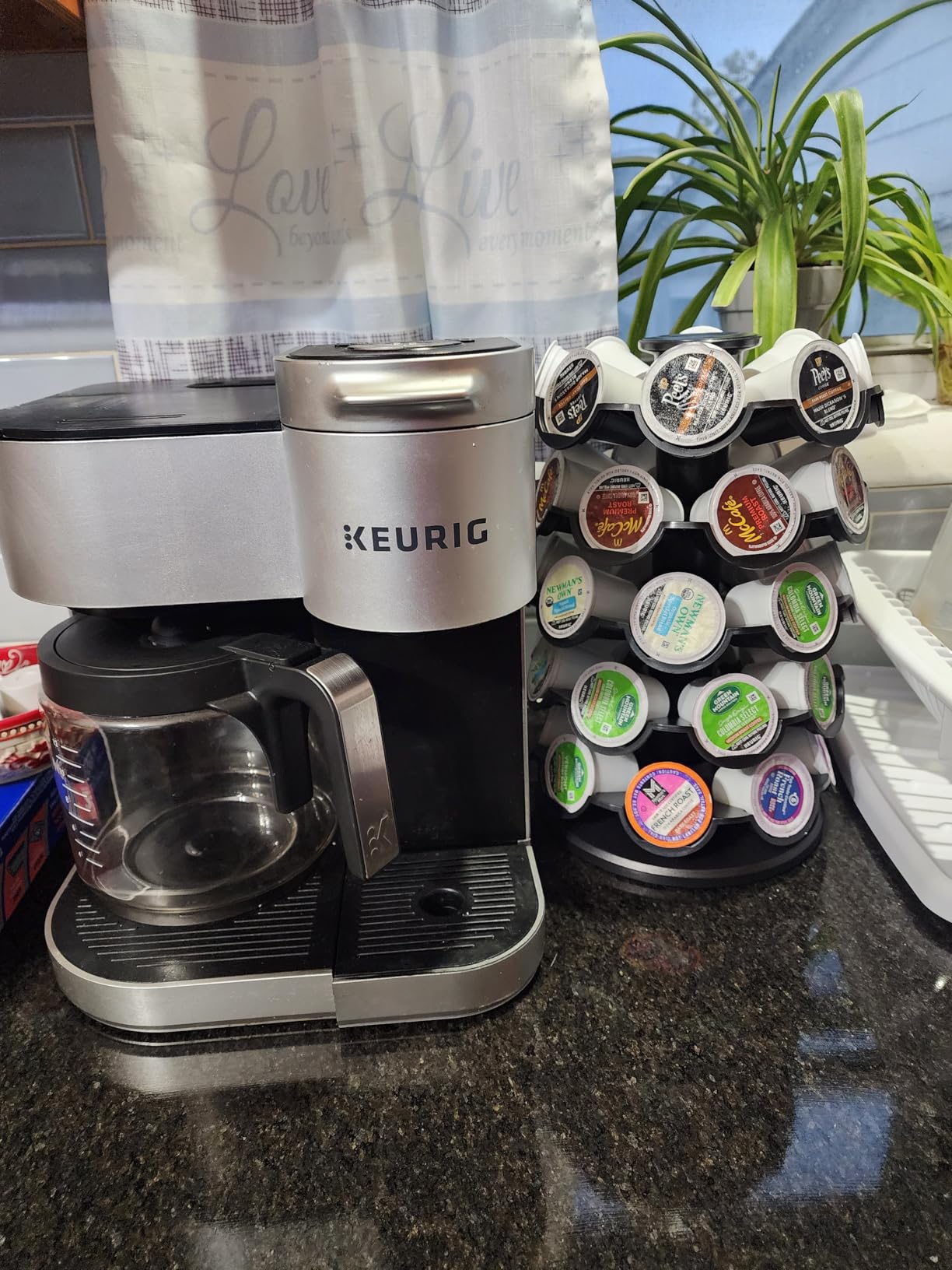 EVERIE Coffee Pod Carousel Organizer for Countertop, Holds 40 Single-Serve Coffee Pods, Smooth 360° Rotating Holder, Space-Saving Coffee Station Storage, Compact 8