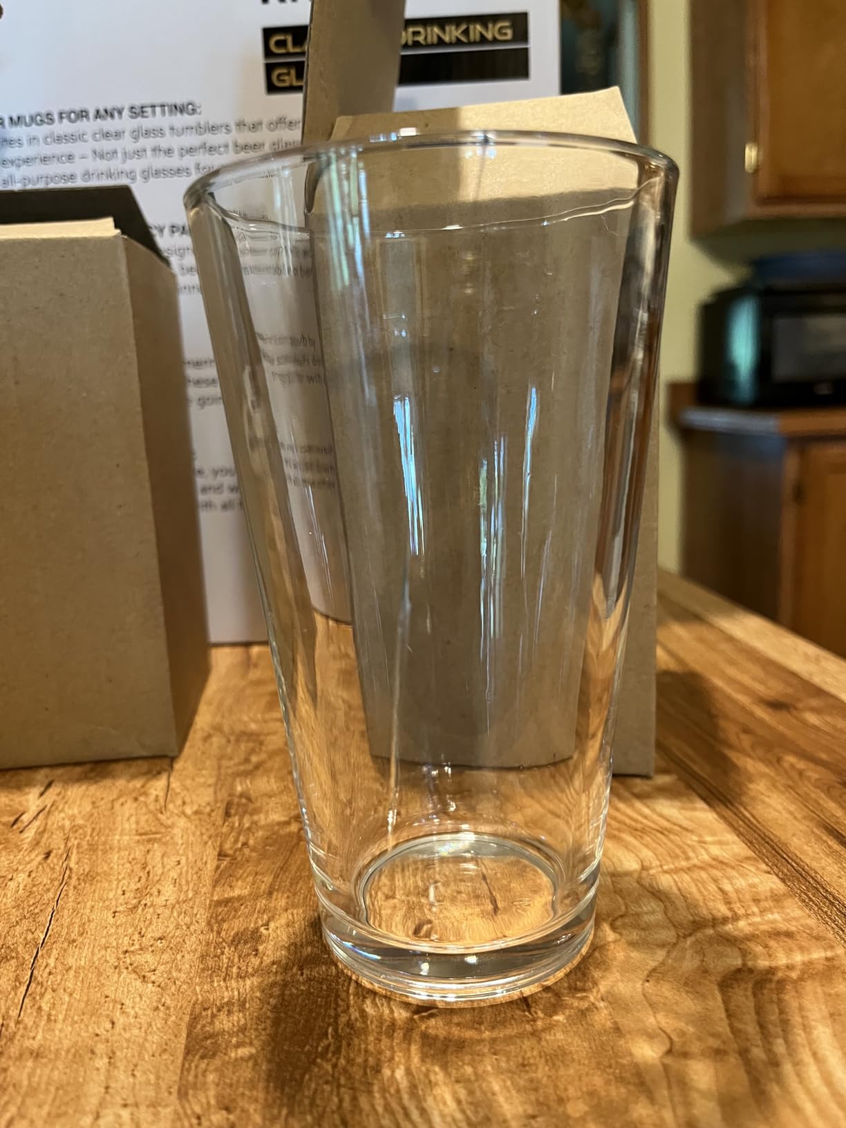Kitchen Lux Pint Beer Glasses Set of 4 (16oz) Tall Clear Drinking Glasses customer photo 2