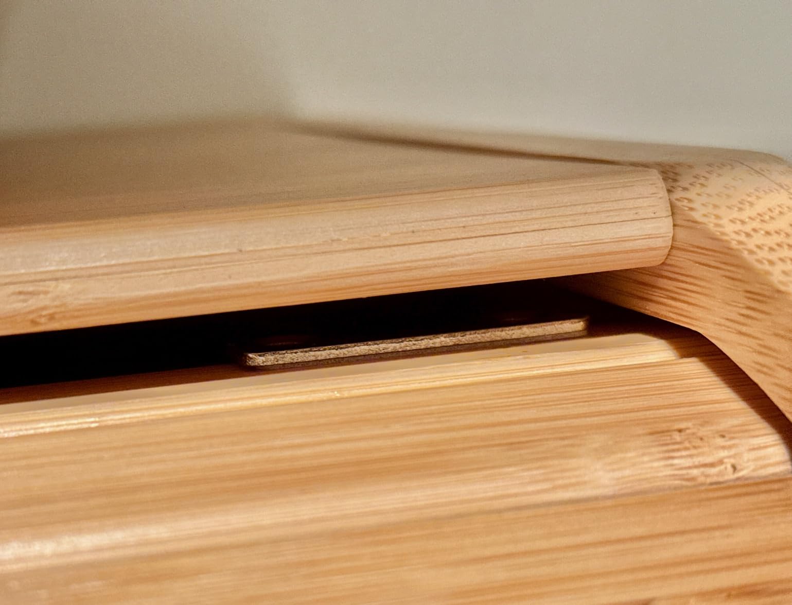 Large bread box bread basket wooden box storage boxes kitchen counter organizer, roll top breadbox. bread boxes for kitchen countertop. Bamboo wooden boxes. (Natural) customer photo 2
