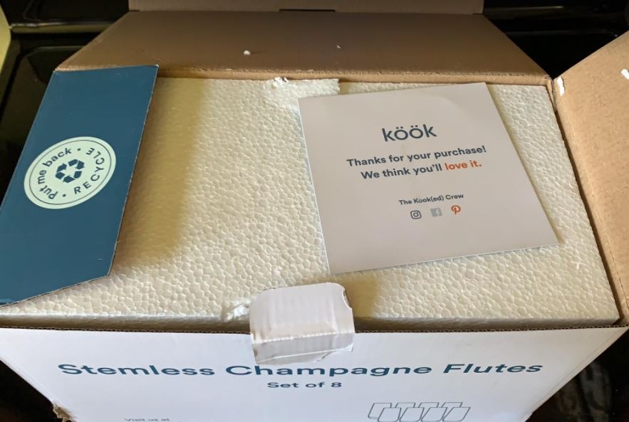 KooK Stemless Champagne Flutes, for Mimosa & Prosecco, Set of 8, Clear customer photo 1