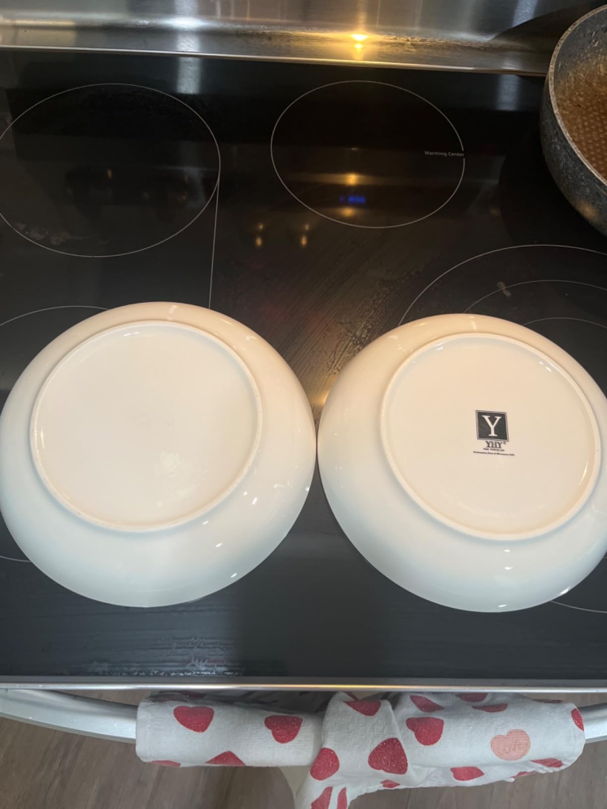Y YHY Pasta Bowls Set of 6, High-Fired Porcelain White Salad Bowls 30 oz Wide Shallow Serving Soup Bowls, Microwave Dishwasher Safe 8.5