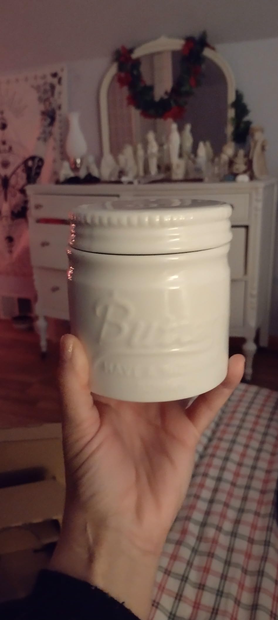 DOWAN Butter Crock,3.5in French Butter Dish for Spreadable Soft Butter,Blue customer photo 1