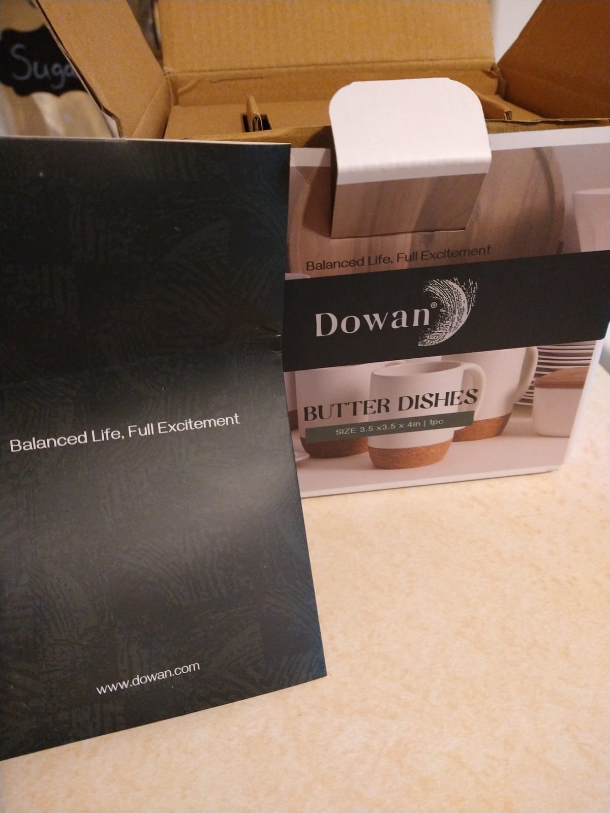 DOWAN Butter Crock,3.5in French Butter Dish for Spreadable Soft Butter,Blue customer photo 2