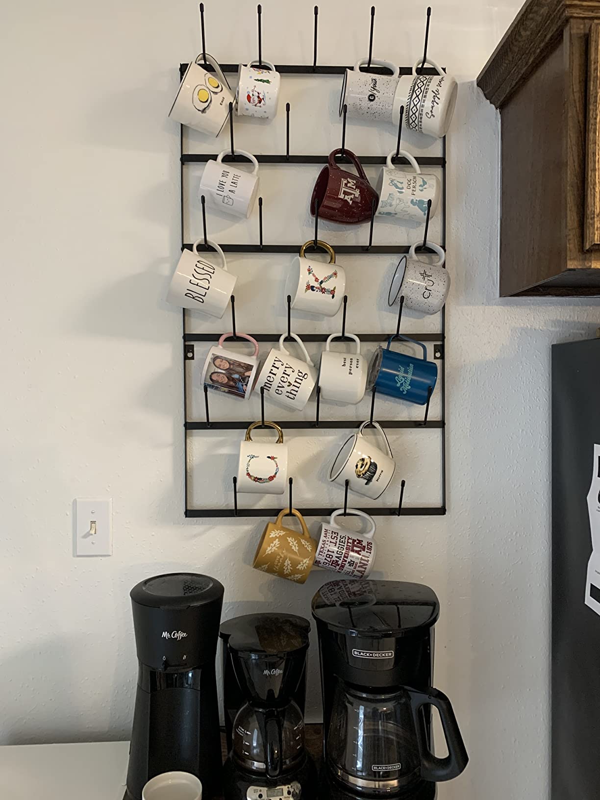 Sorbus Wall Mug Rack, Coffee Mug Display for Coffee Station (Large, Black) customer photo 1