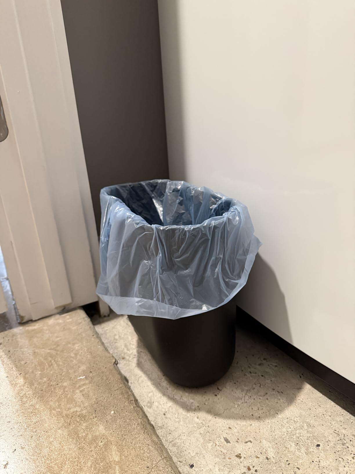 iDesign Small Slim Plastic Bathroom Trash Can, White customer photo 1