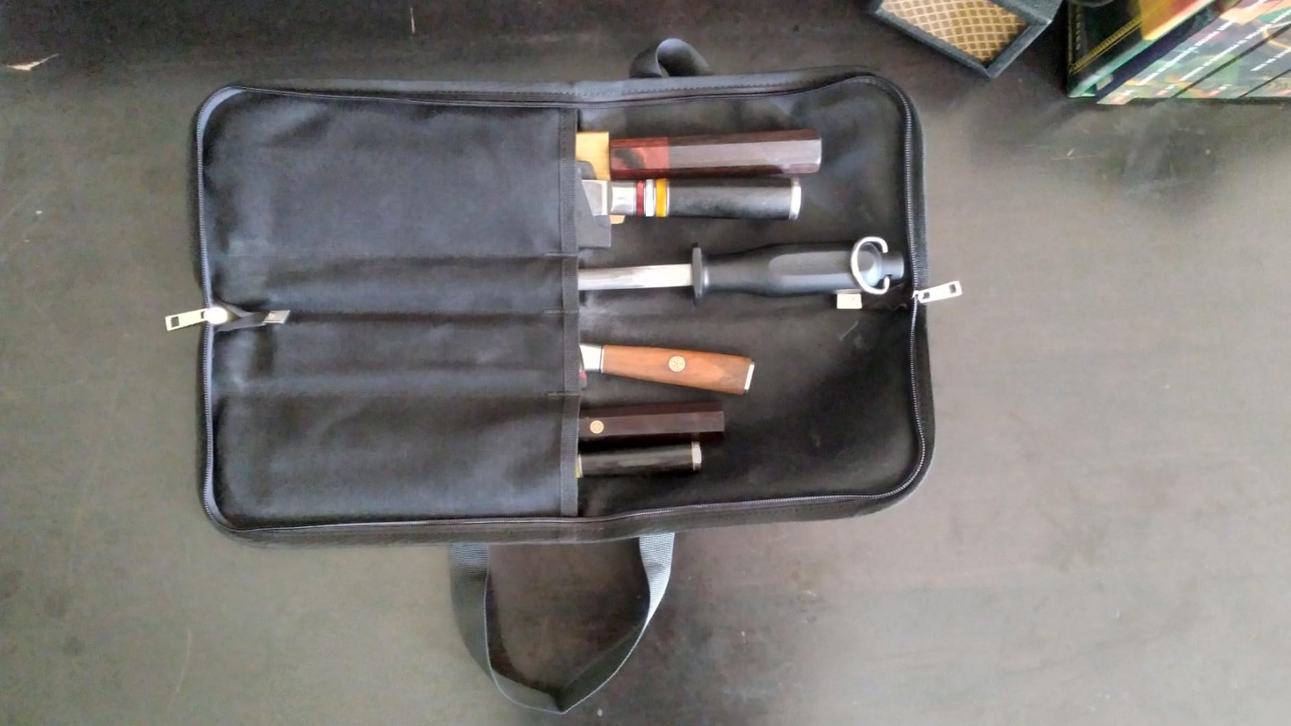 4 Slots Chefs Knife Roll Bag Cutlery Storage Case Men Army Green customer photo 1