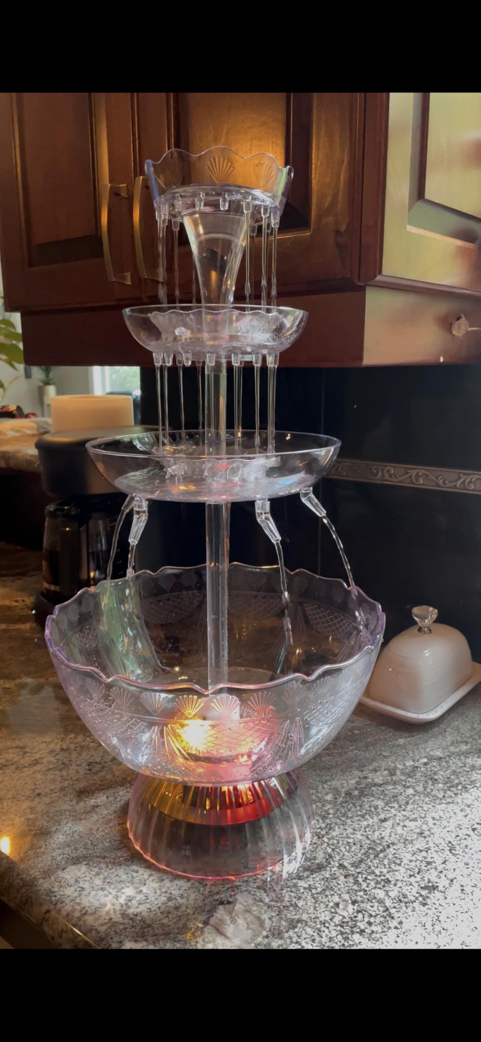 Nostalgia 3-Tier Party Fountain, Holds 1.5 Gallons, LED Lighted Base, Includes 8 Reusable Cups, 1.5 Gallon, Clear customer photo 1