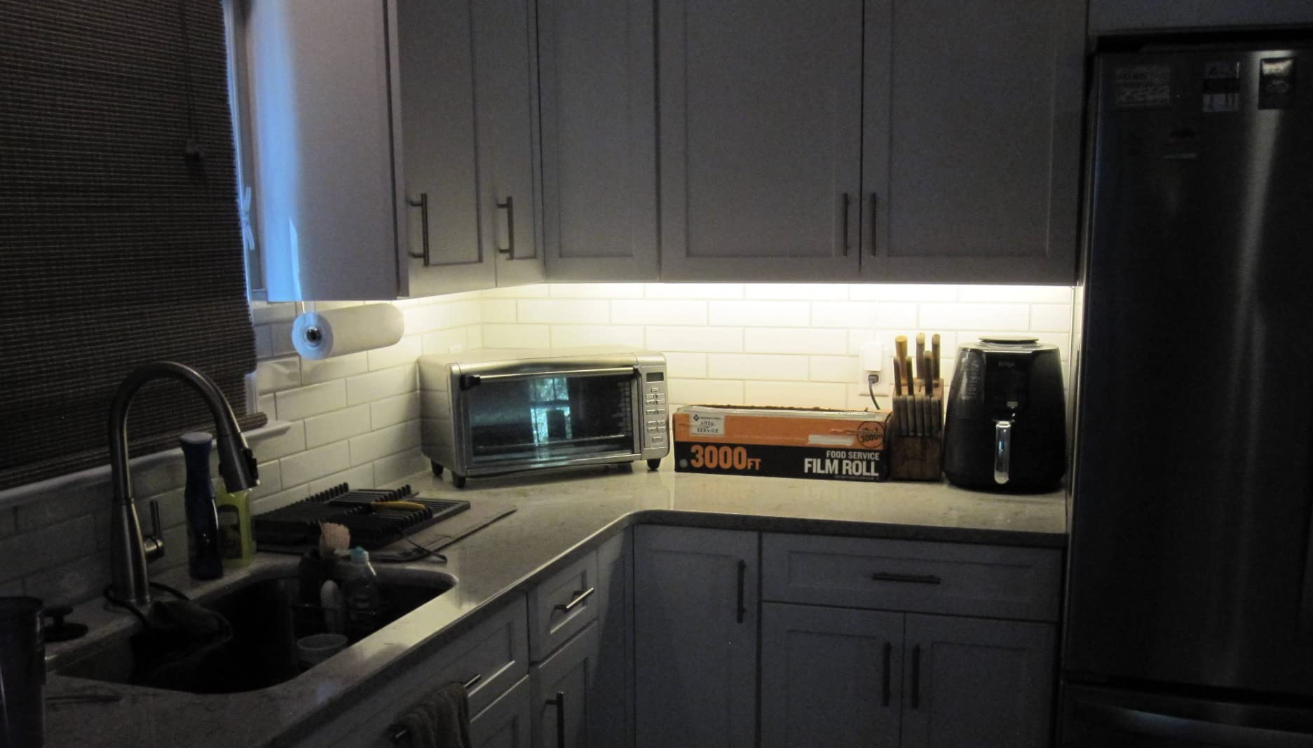 WOBANE Under Cabinet LED Lighting Kit,Dimmable Strip Lights with RF Remote customer photo 2