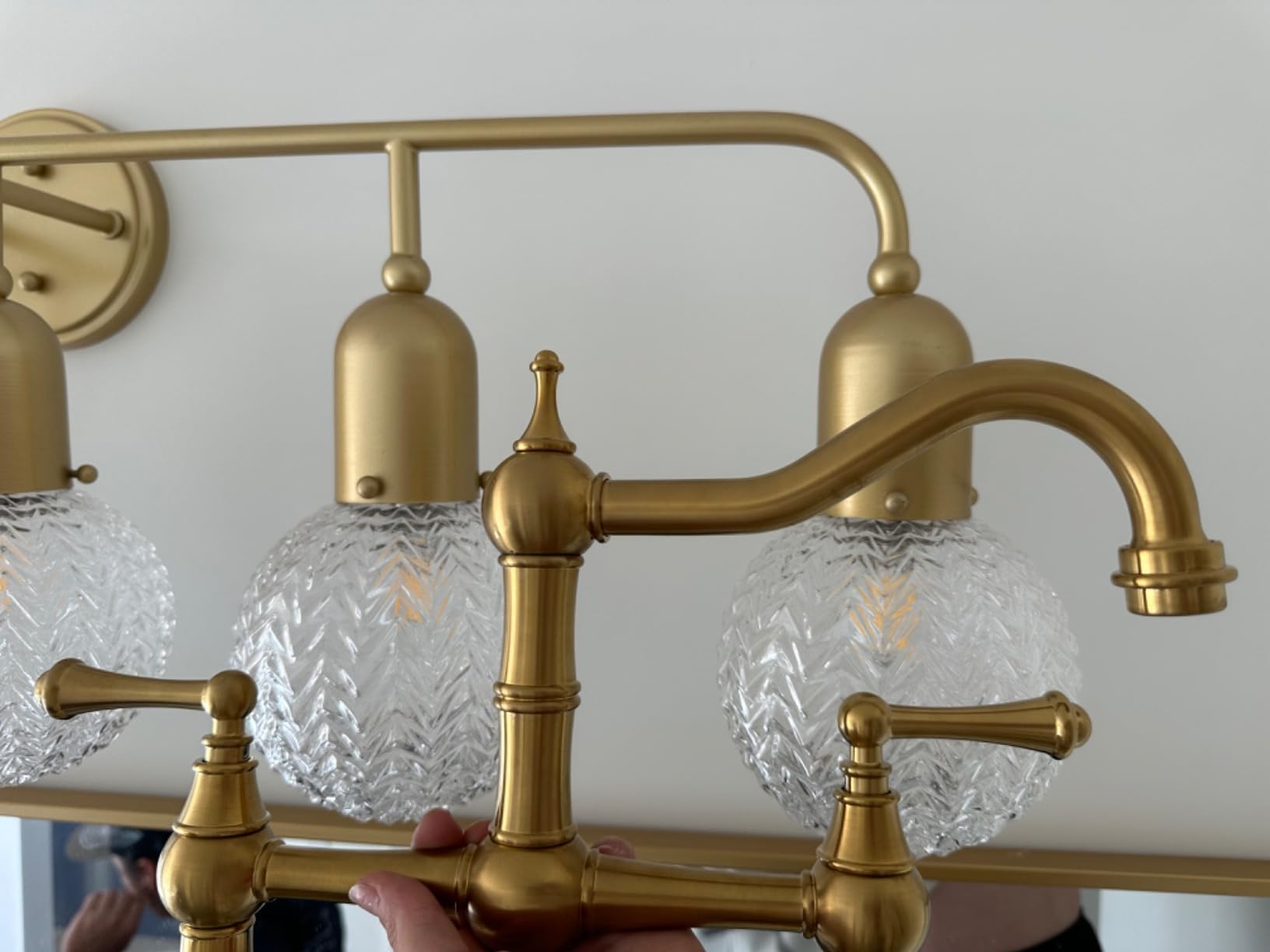WOWOW Bridge Kitchen Faucet 2 or 3 Hole Without Sprayer, Brushed Nickel customer photo 1