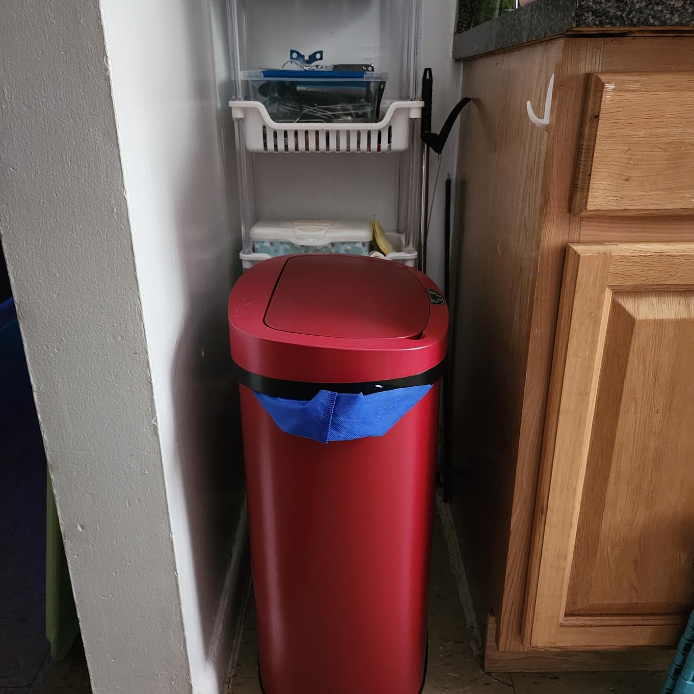 Dkeli 13 Gallon Automatic Motion Sensor Trash Can, Stainless Steel Touchless Kitchen Trash Can with Lid, 50L High-Capacity Office Bathroom Bedroom Garbage Bin customer photo 1