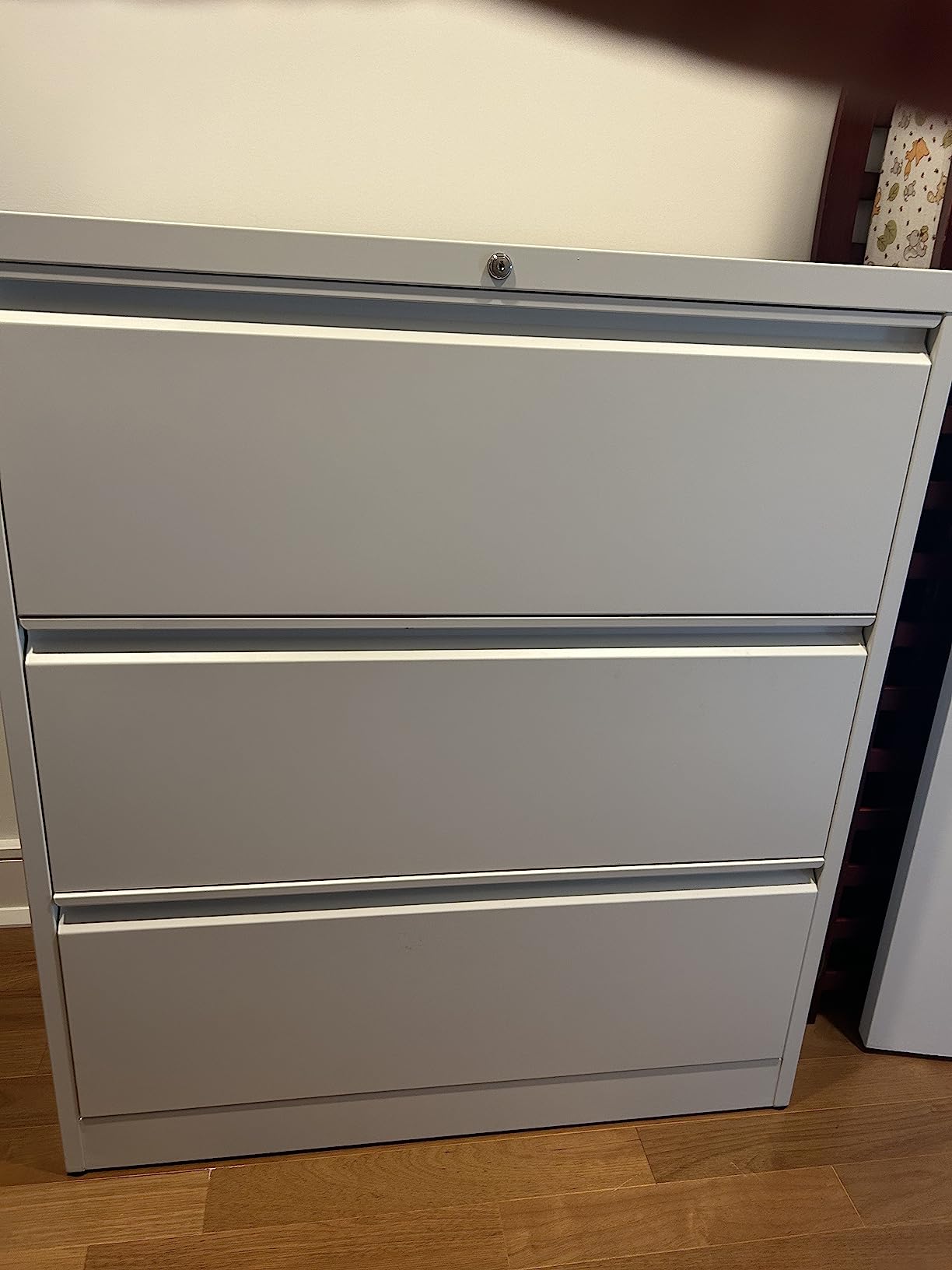 INTERGREAT 3 Drawer Filing Cabinet with Lock, White Mobile File Cabinet with Wheels, Rolling Small Metal Cabinets Under Desk for Home Office, Assembled customer photo 1