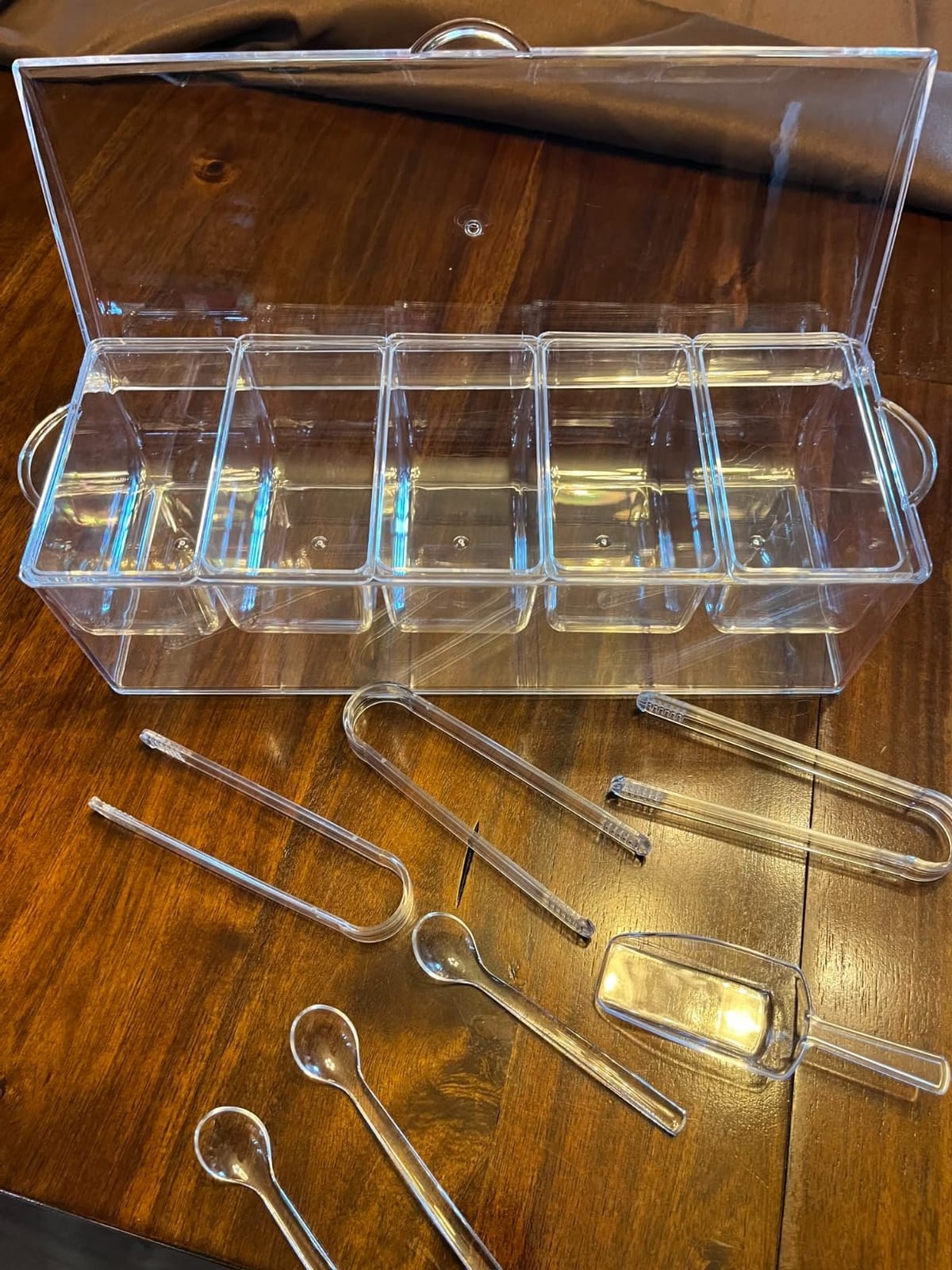 5-Grid Removable Condiment Tray with Ice Cooler,Salad Platter for Home Bar customer photo 1