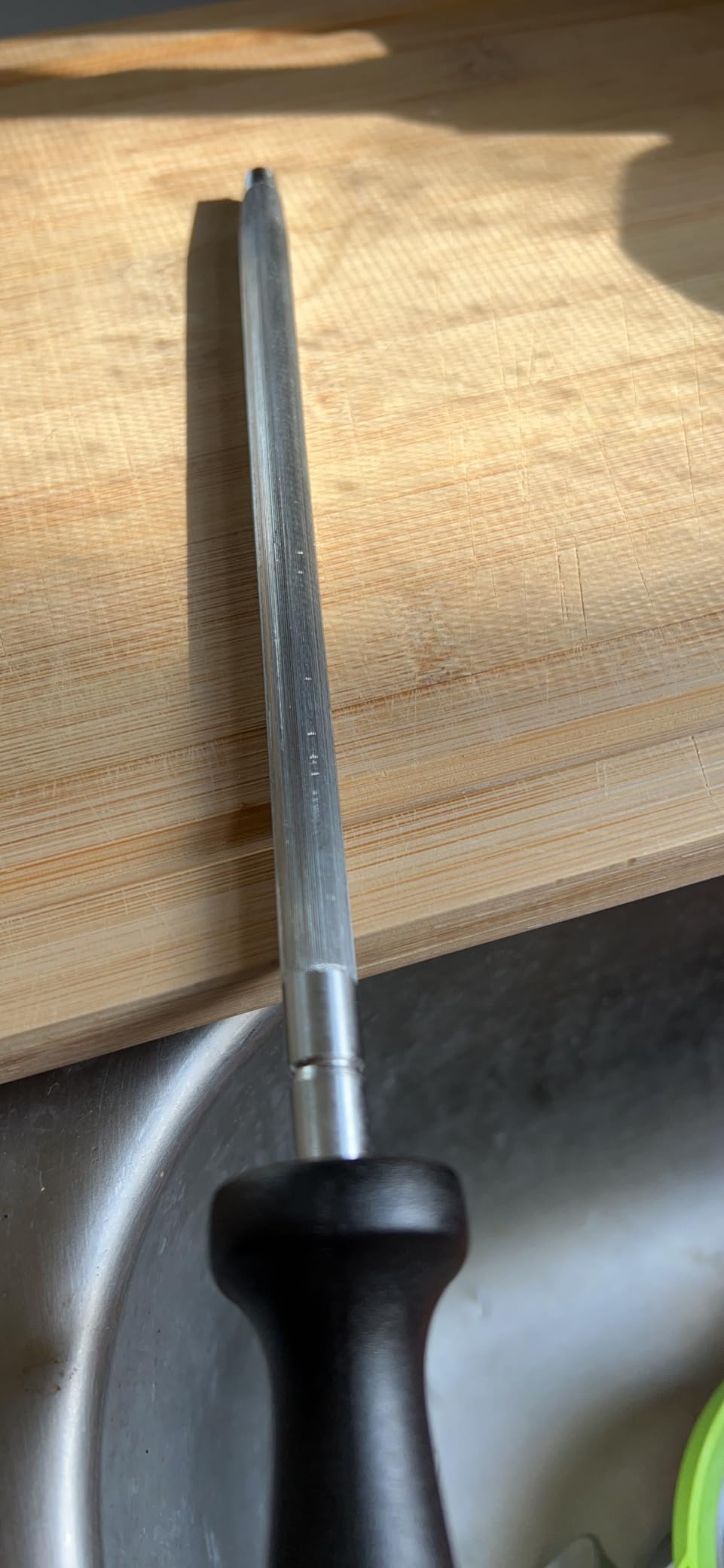 Knife Sharpener Rod, 13 Inch Carbon Steel Honing Rod for Kitchen Knives customer photo 1