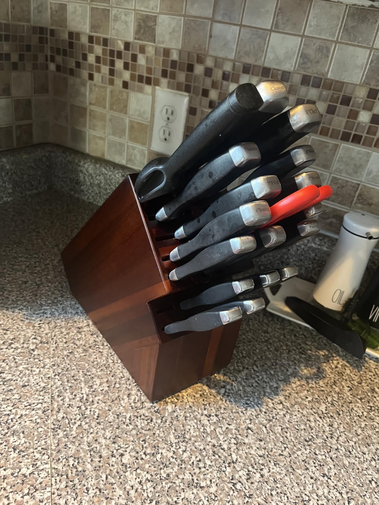 Cook N Home Acacia Wood 20-Slot Universal Knife Block without Knives customer photo 1