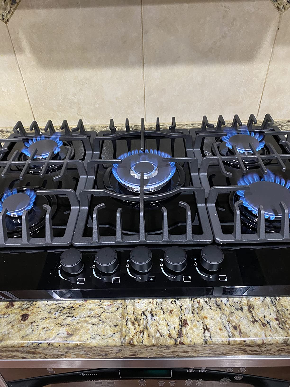 Empava 36 Inch Gas Stove Cooktop 5 Italy Sabaf Sealed Burners NG/LPG Convertible in Black Tempered Glass customer photo 2