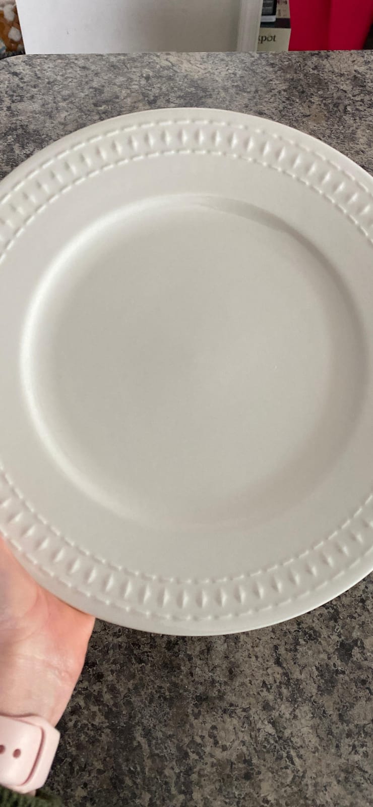 Tabletops Gallery Embossed White Porcelain Round Dinnerware - Bloom 12 Piece Dinnerware Set customer photo 2