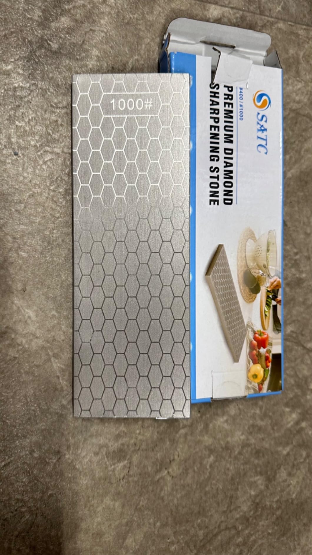 S SATC Diamond Sharpening Stone 2 Side Grit 400/1000 Diamond Plate Honing Stone 8-inch Hone Sharpener White customer photo 2