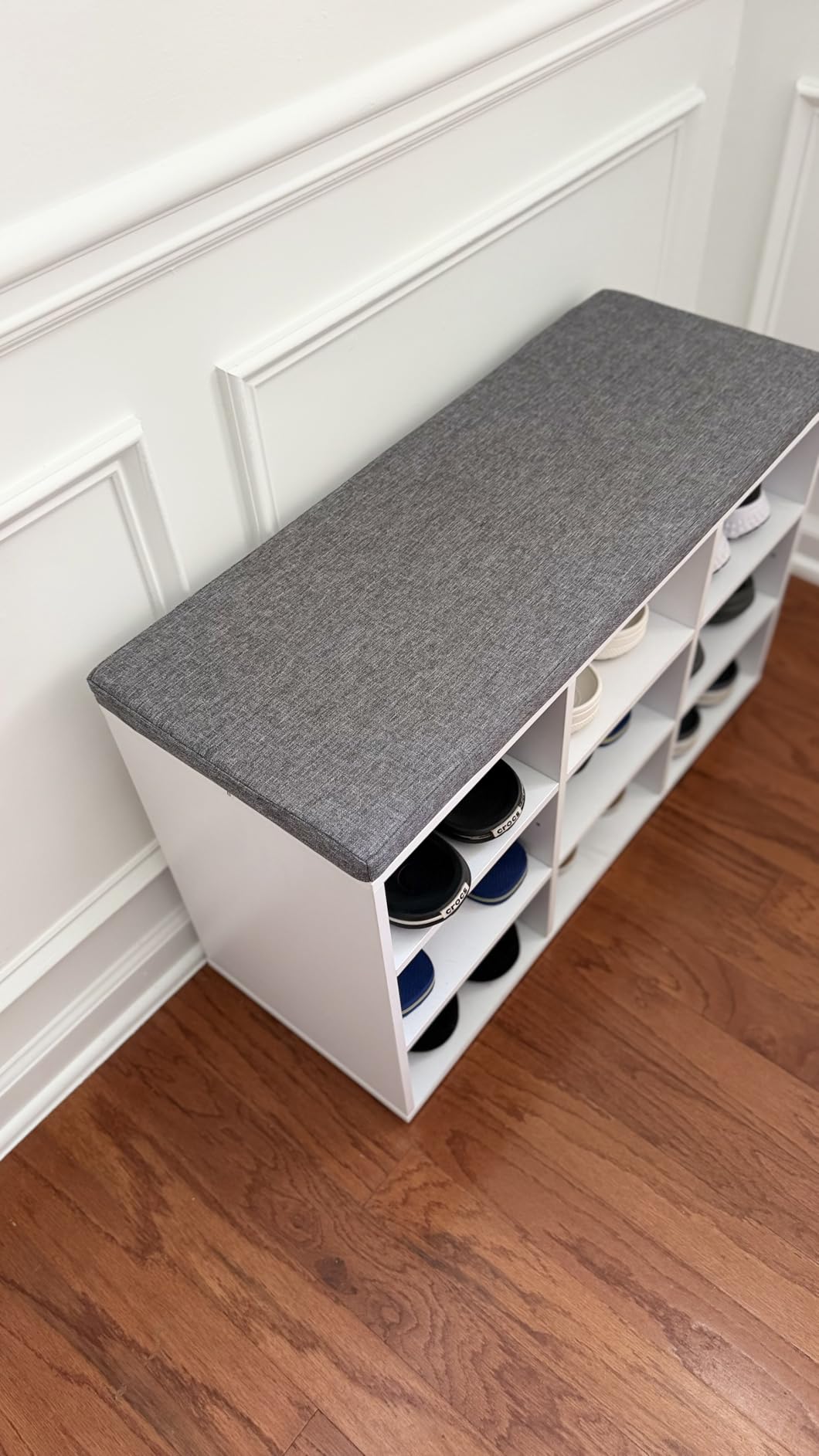 VASAGLE Shoe Bench with Cushion, 15 Compartments, 11.8 x 41.3 x 18.9 Inches customer photo 1