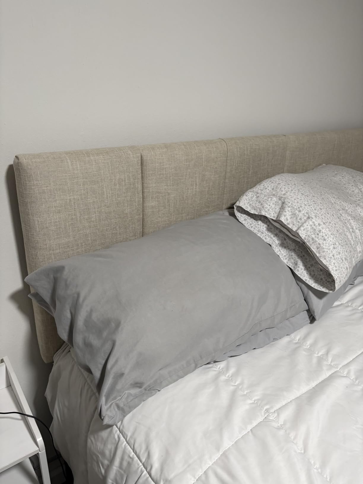 HAOBO Home Upholstered Headboards Foldable Queen/Full Linen Panels with Height Adjustments customer photo 2