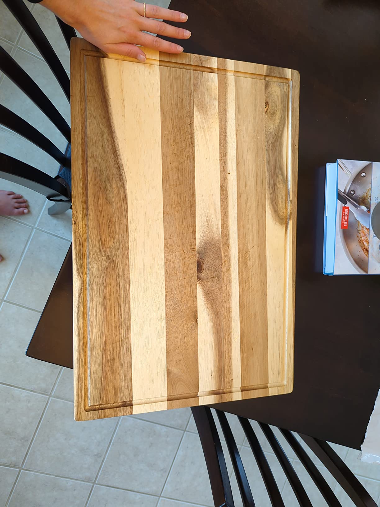Kenmore Kenosha Extra Large Acacia Wood Cutting Board, 24 x 16 Inch – Heavy Duty Chopping Board with Juice Groove for Meat, Vegetables & Meal Prep customer photo 1