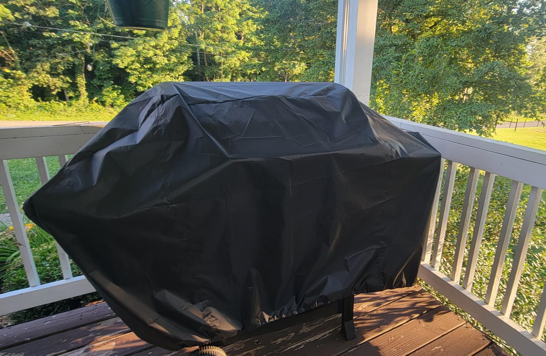i COVER Grill Cover, 58 inch BBQ Grill Cover for Outdoor Grill, Anti-UV & Fade Resistant Gas Grill Cover, Waterproof Barbecue Grill Covers for Weber, Char-Broil, Nexgrill and More, Black customer photo 2