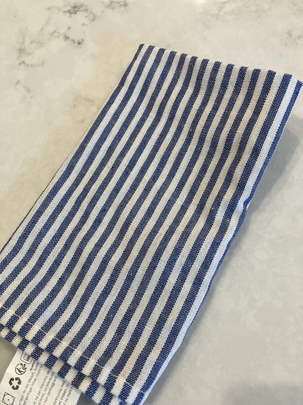 Plain Striped Cotton Linen Blended Dinner Cloth Napkins - Set of 12 (40 x 30 cm) - for Events & Home Use (Beige) customer photo 1