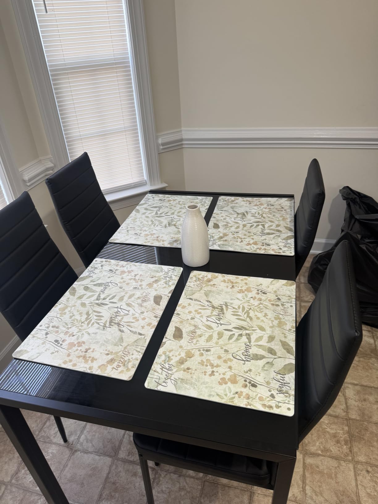 FDW | 5-Piece Dining Table Set | Black | Glass Kitchen Table customer photo 2