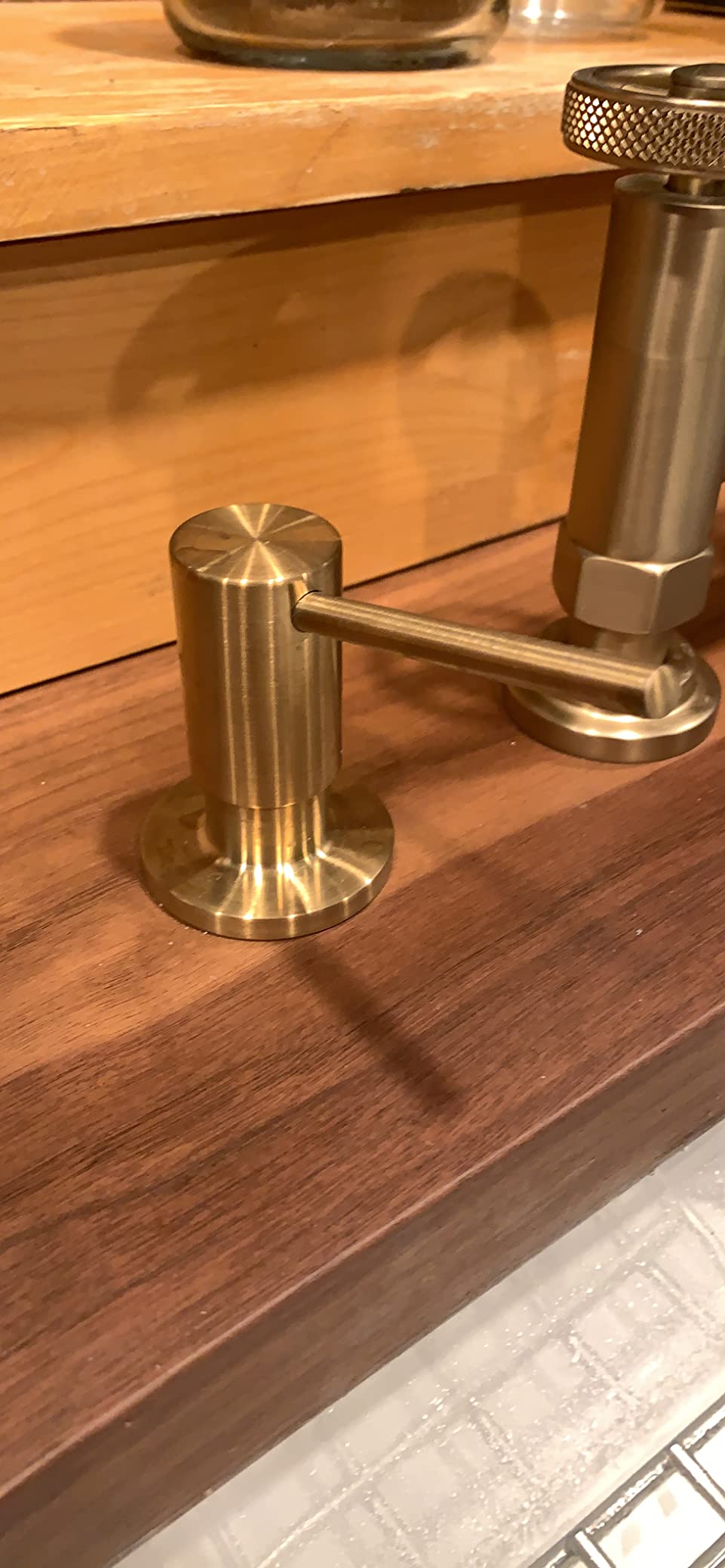KRAUS Urbix Industrial Bridge Kitchen Faucet with Side Sprayer in Brushed Gold, KPF-3125BG customer photo 1